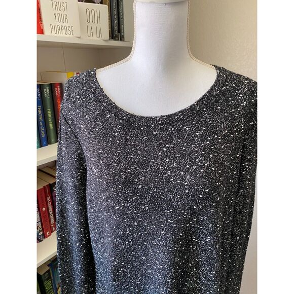 NIC+Z0E Black/White Asymmetrical Light Weight Sweater Size XL - Picture 2 of 6